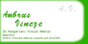 ambrus vincze business card